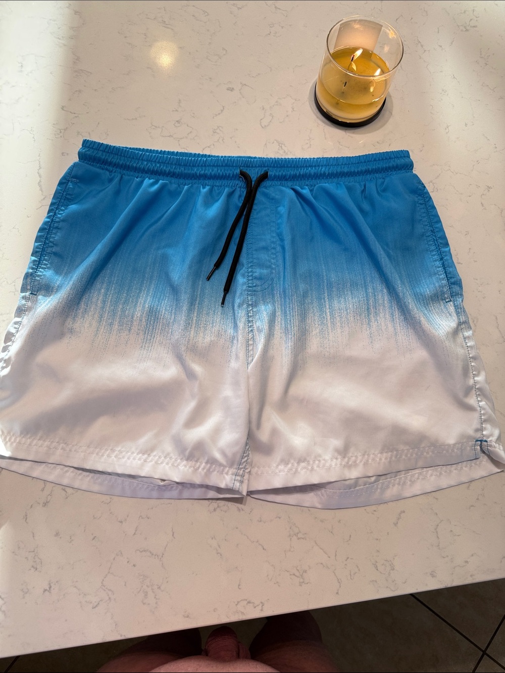 INC International Concepts Blue and White Gradient Athletic Shorts